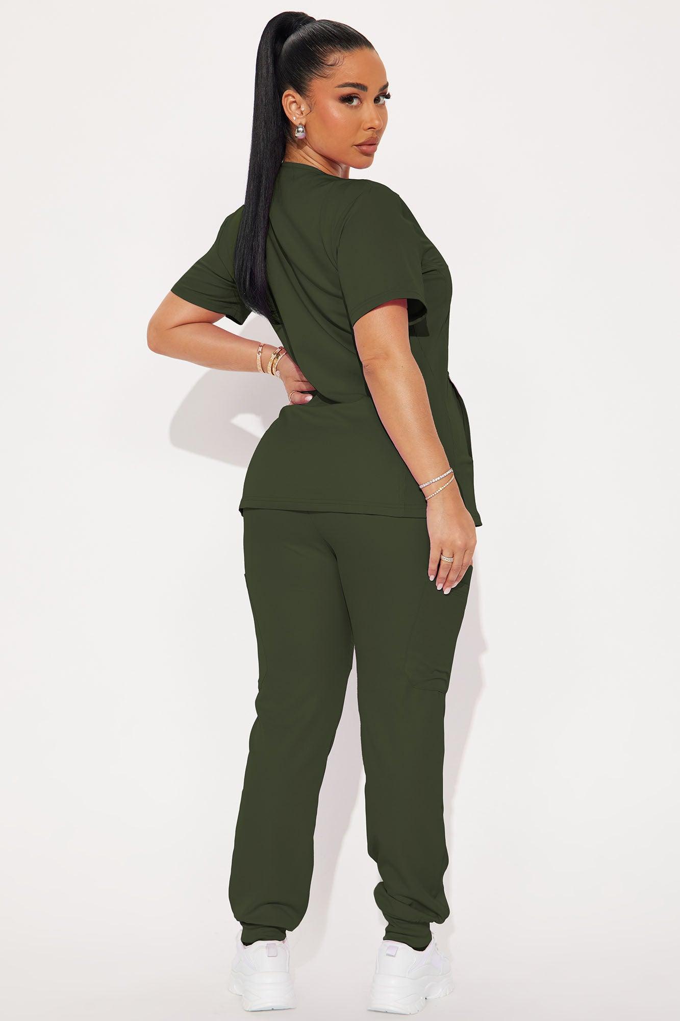 Get To Work Stretch Uniform Scrub Jogger Set - Olive Product Image