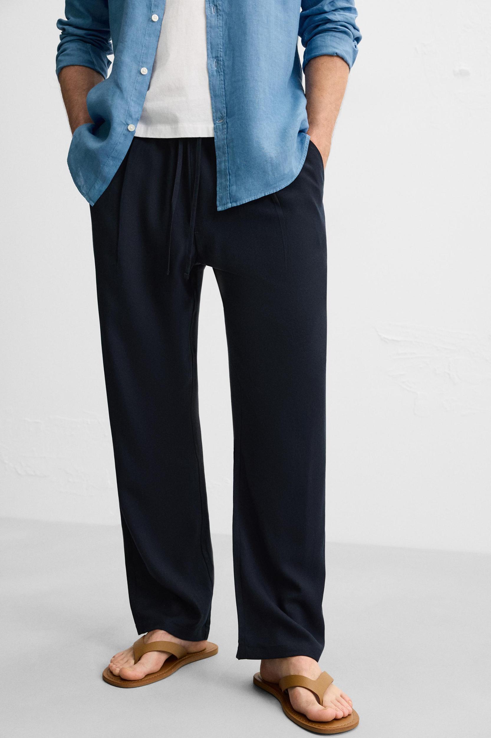 RELAXED FIT LYOCELL PANTS Product Image