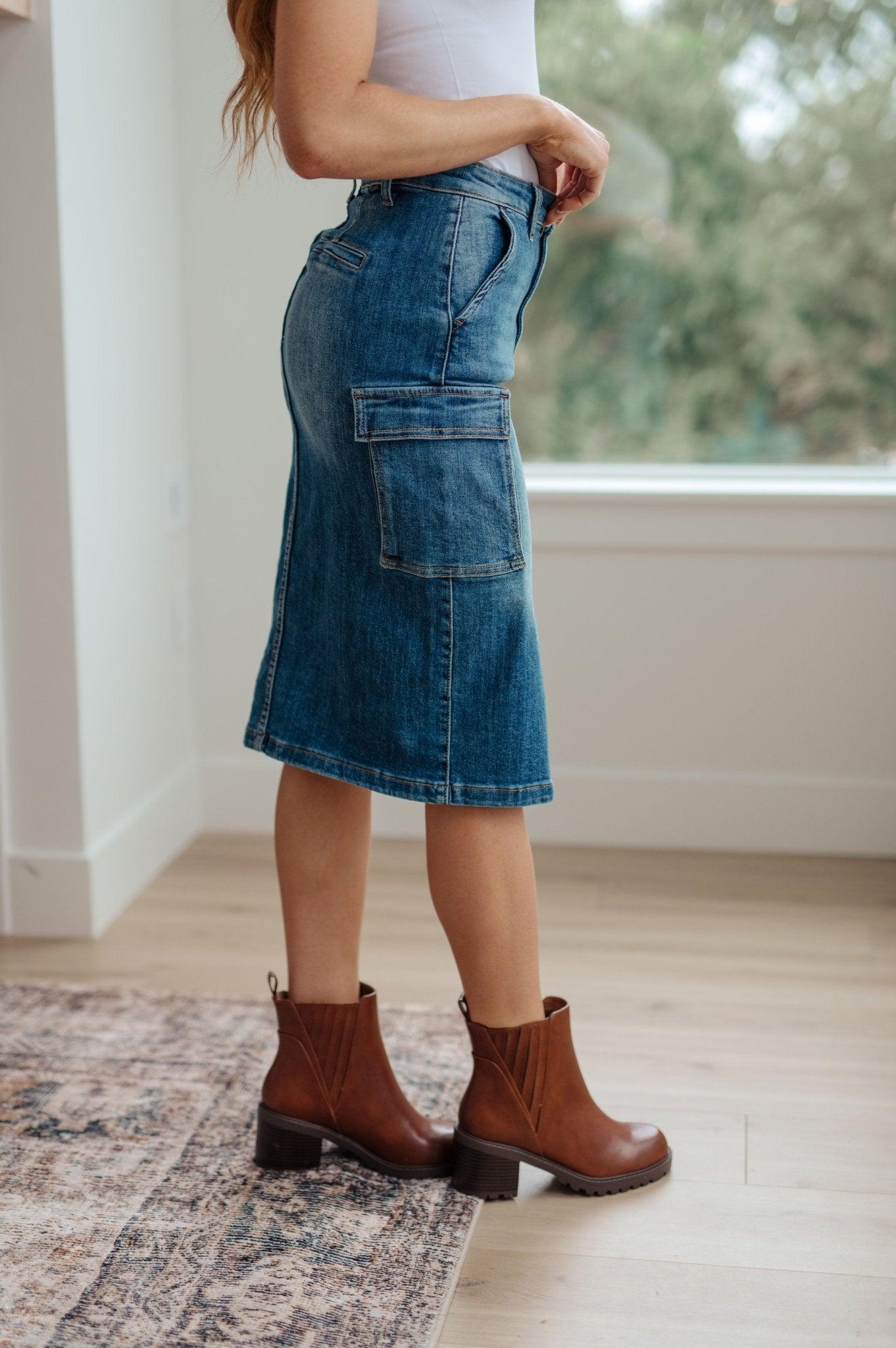 Always Be There Cargo Denim Skirt (Online Exclusive) Product Image
