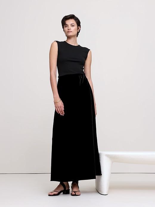 Velvet Maxi Skirt Product Image