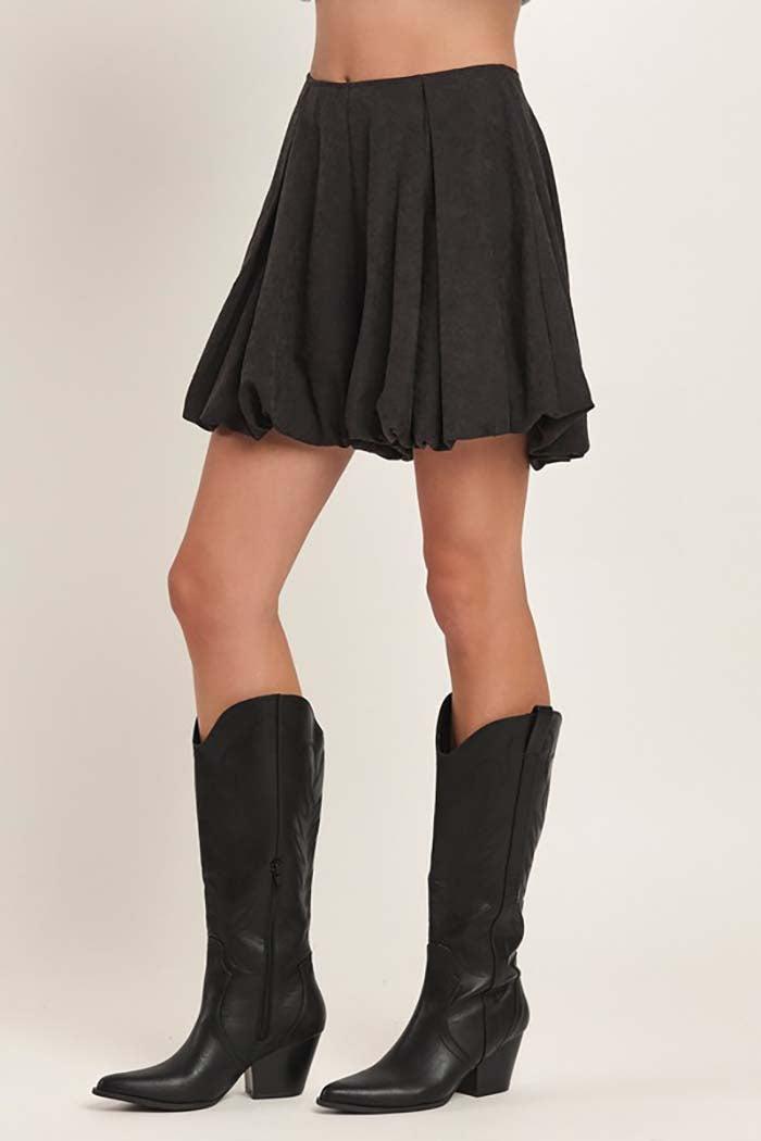 Faux Suede Balloon Skort Product Image