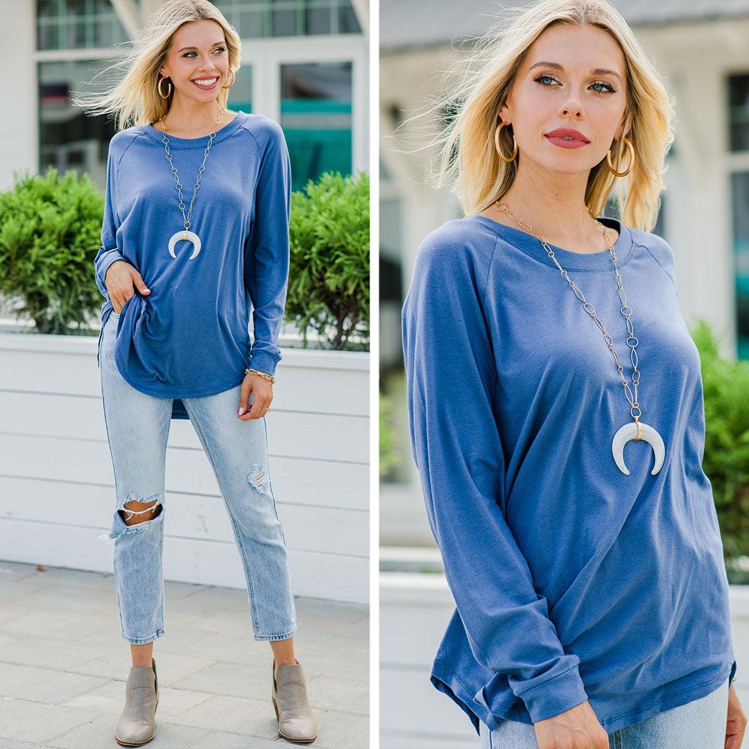 Easy Like Sunday Denim Blue Tunic Female Product Image