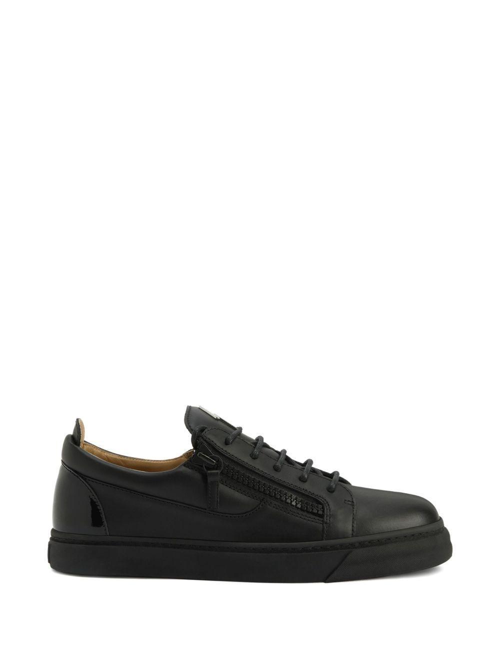 Frankie zip-detail leather sneakers Product Image