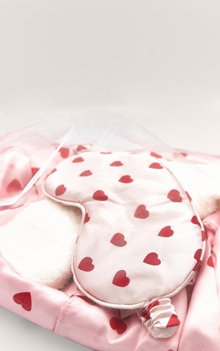 Pink Satin Heart Print Long PJ Gift Set Product Image