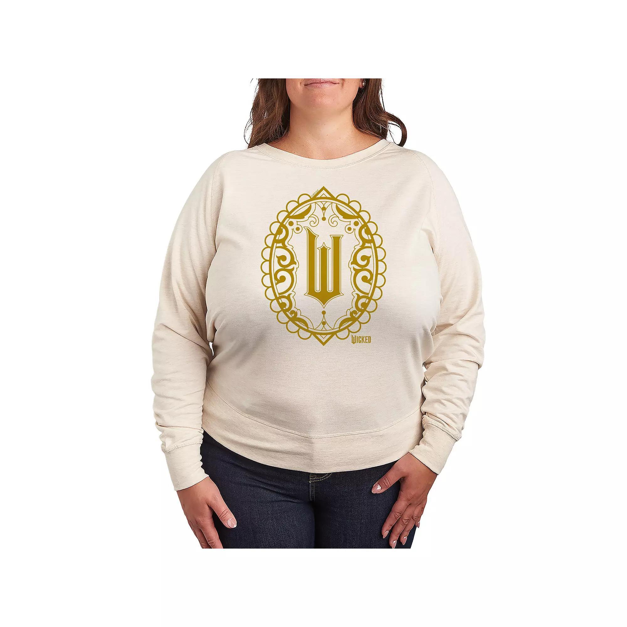 Plus Size Wicked Logo French Terry Long Sleeve Tee, Womens Product Image