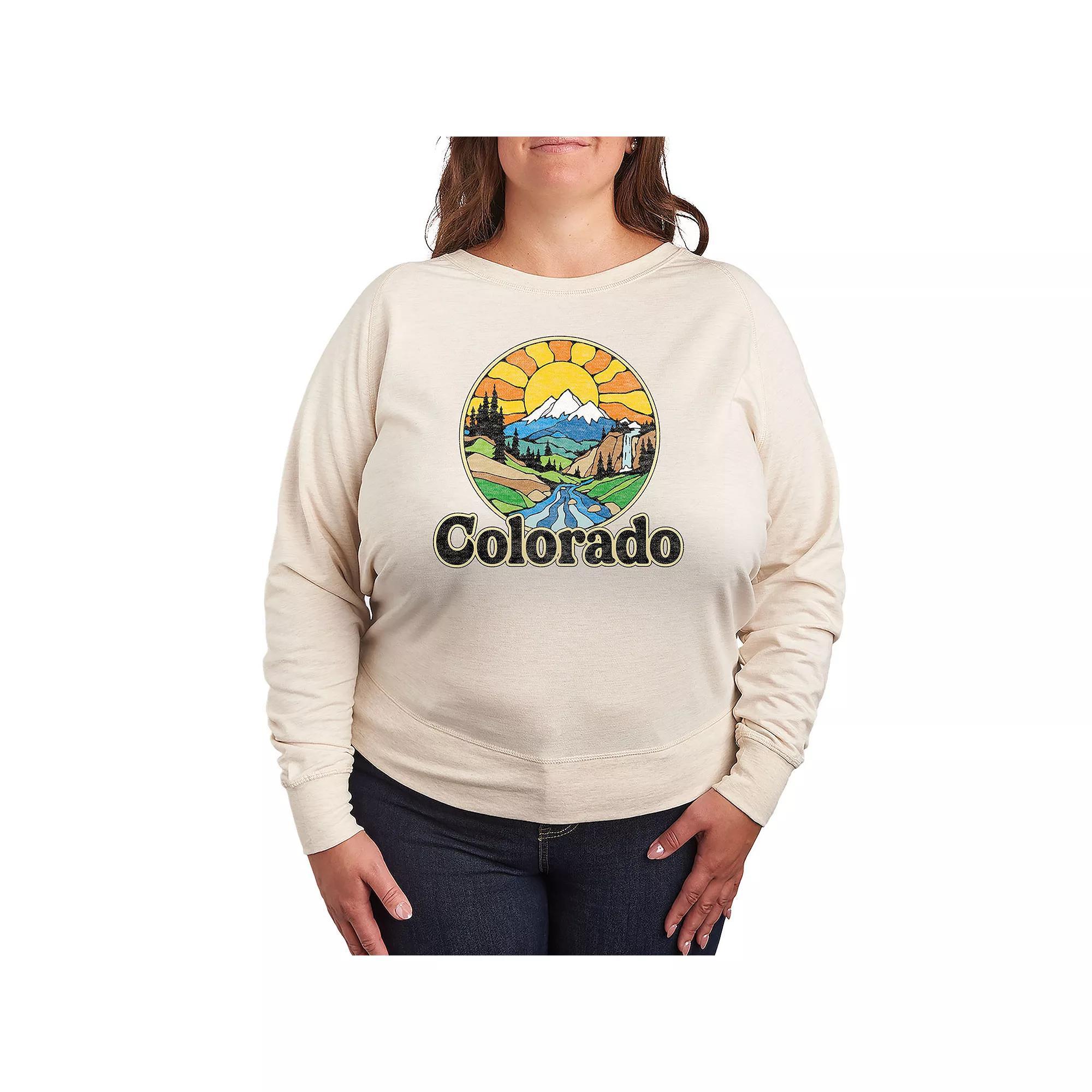 Plus Size Marvel Avengers Assemble Group French Terry Long Sleeve Tee, Womens Product Image