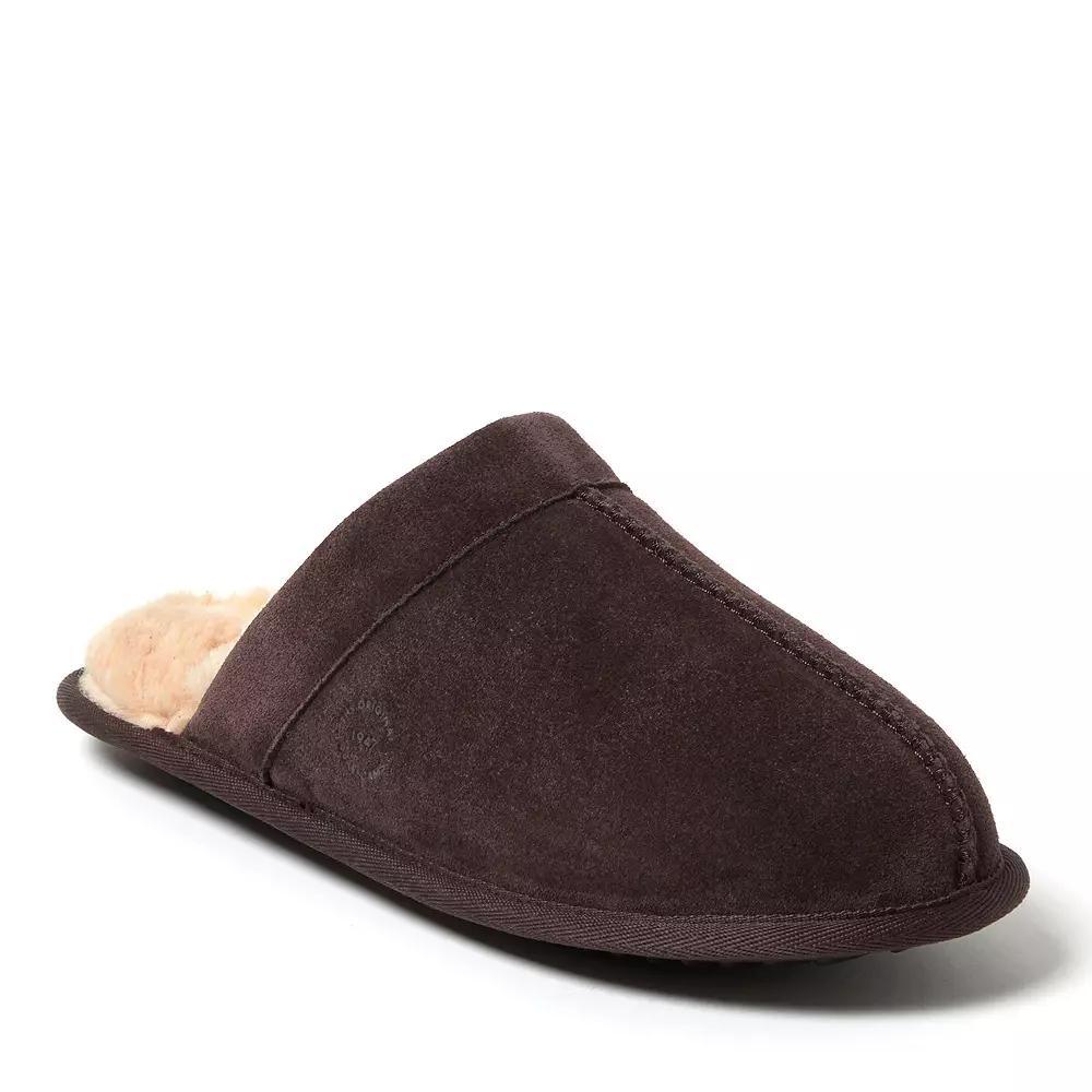 Dearfoams Kirk Men's Suede Scuff Slippers, Size: 8, Brown Product Image