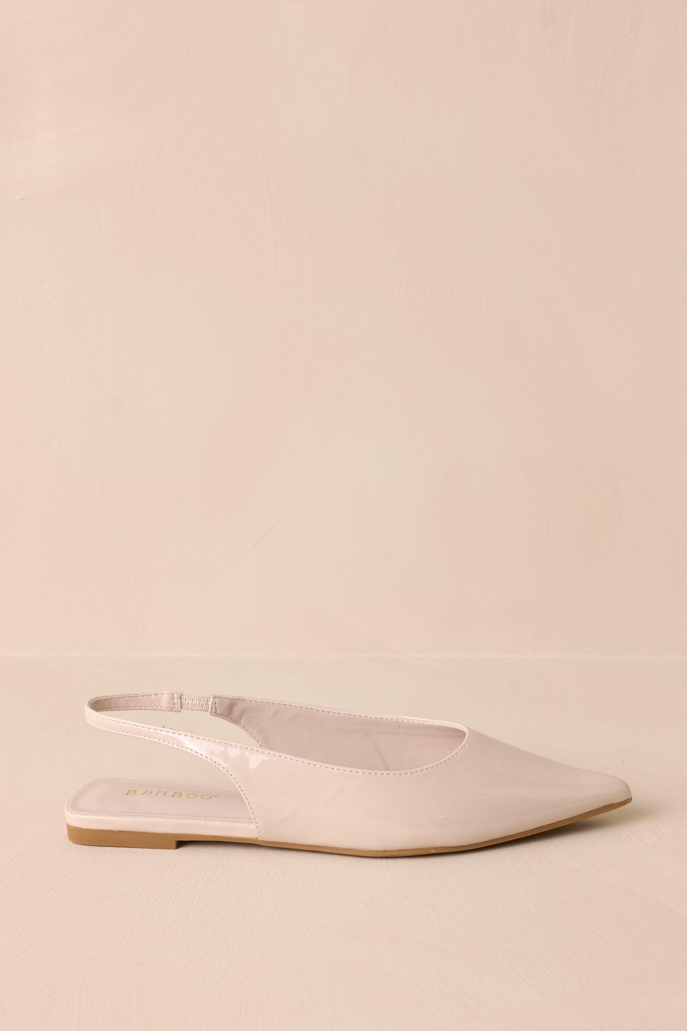 Mixed Feelings Ivory Pointed-Toe Slingback Flats Product Image