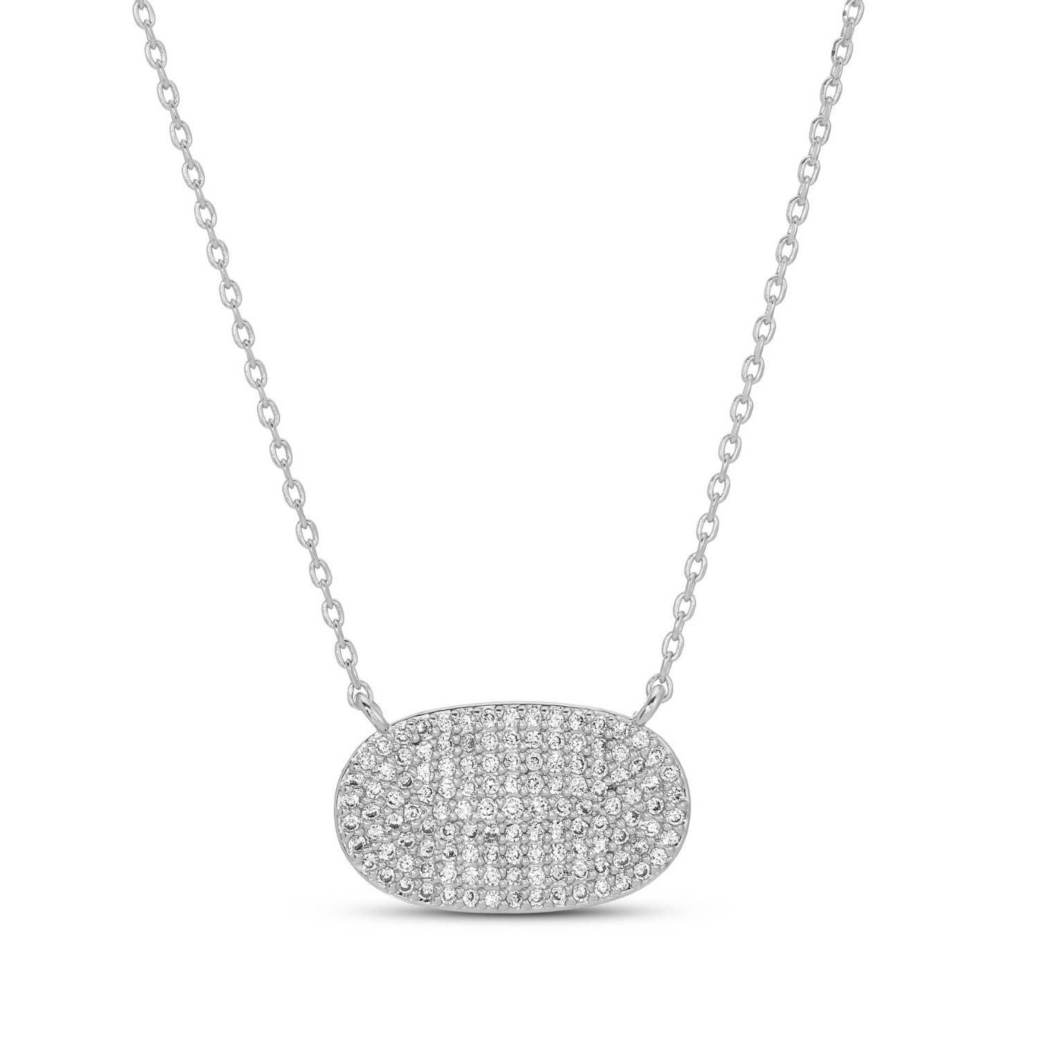 Unity Pave Oval Pendant Necklace Product Image