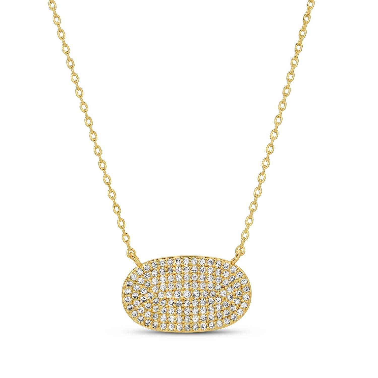 Unity Pave Oval Pendant Necklace Product Image