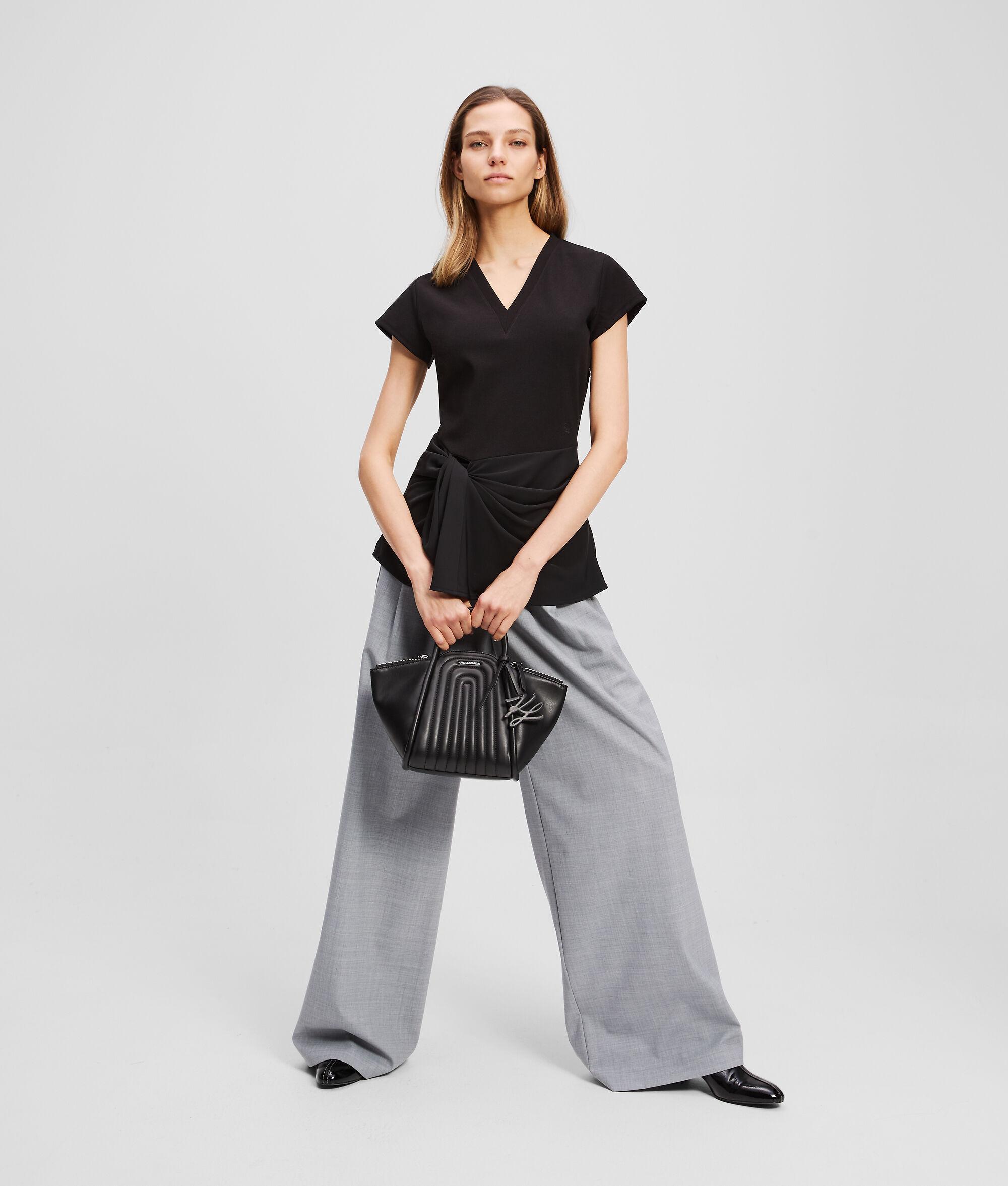 FABRIC MIX V-NECK TOP Product Image