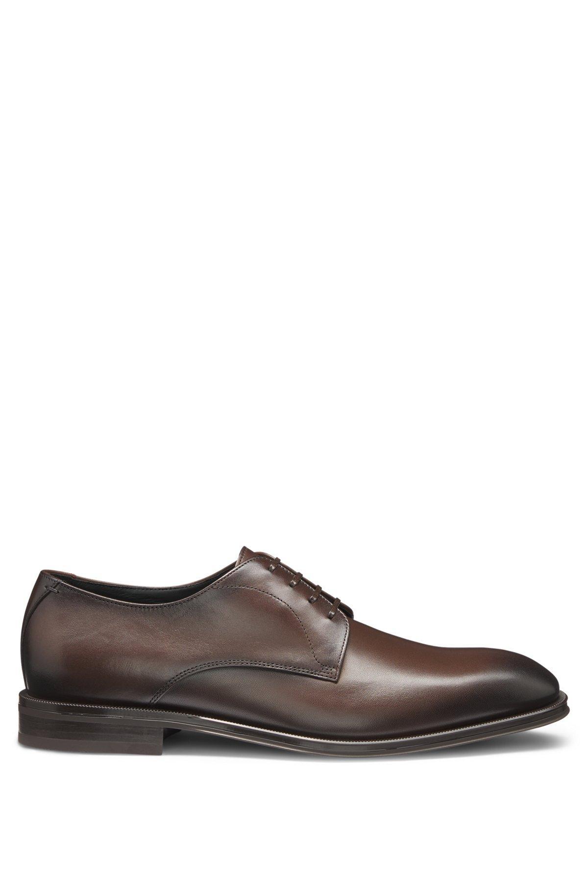 Leather Derby shoes with stitching details Product Image