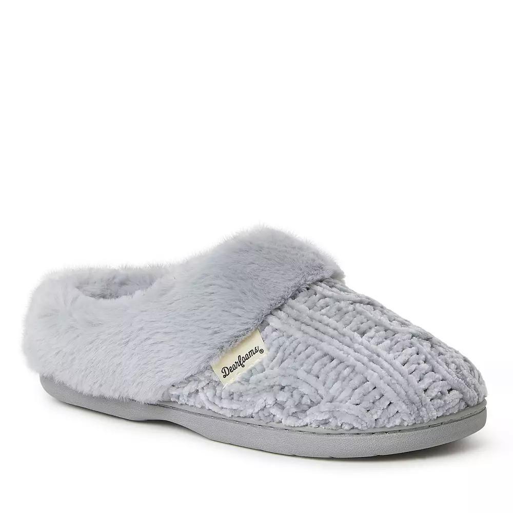 Dearfoams Claire Chenille Women's Clog Slippers, Size: XL, Sleet Product Image