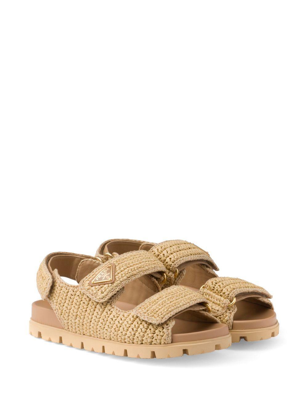 logo-plaque woven sandals Product Image