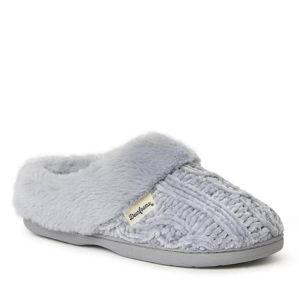 Dearfoams Claire Chenille Women's Clog Slippers, Size: XL, Sleet Product Image