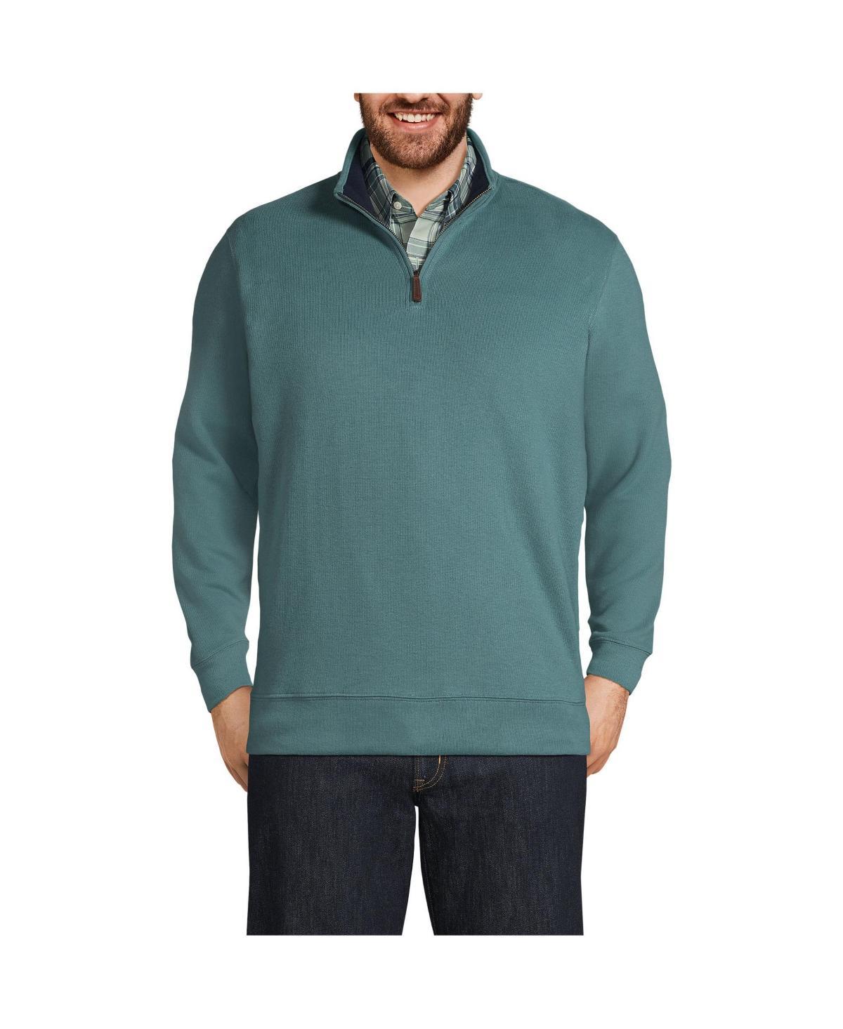 Big & Tall Lands End Bedford Classic-Fit Ribbed Quarter-Zip Sweater, Mens Product Image