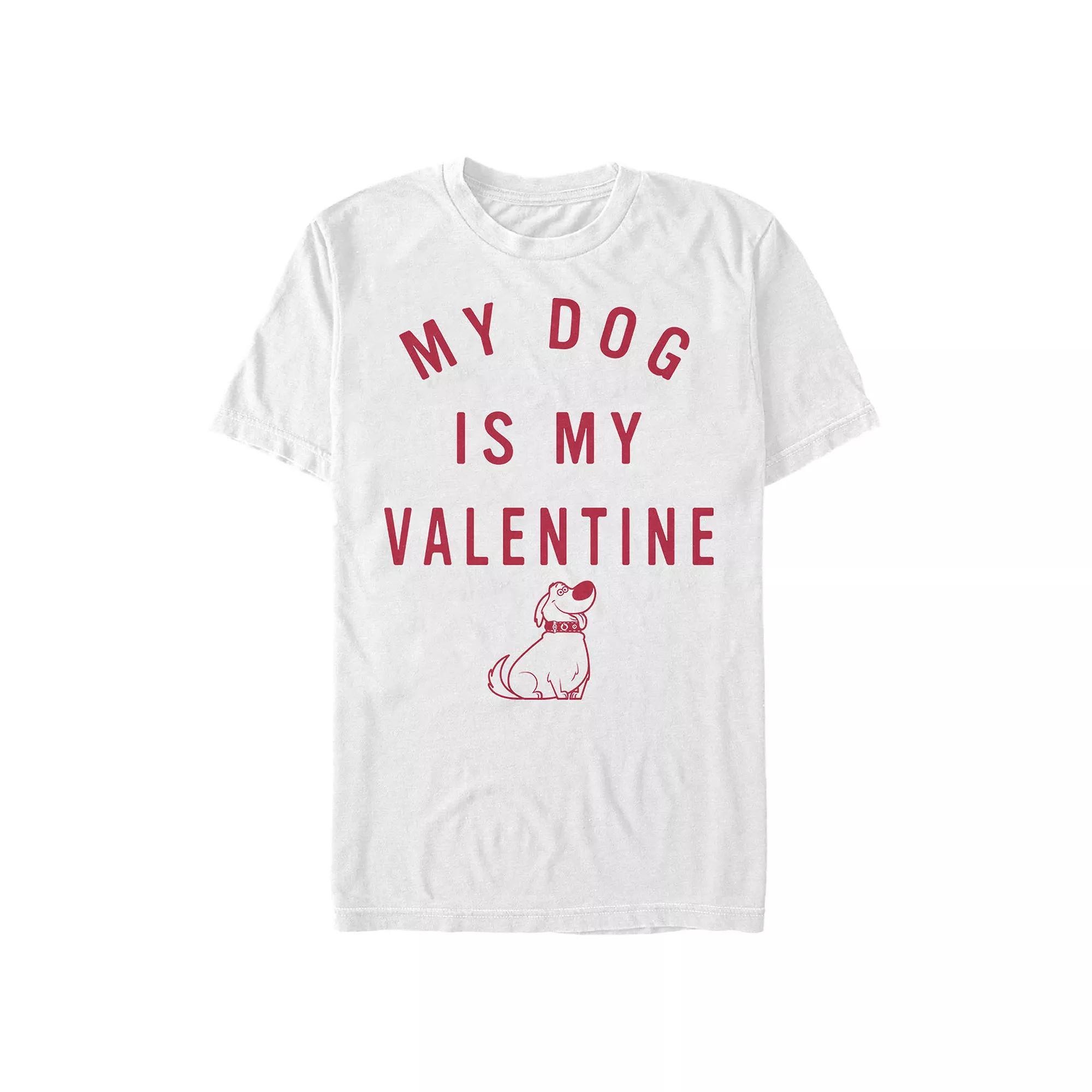 Disney's Up My Dog Is My Valentine Men's Graphic Tee, Size: XS, White Product Image
