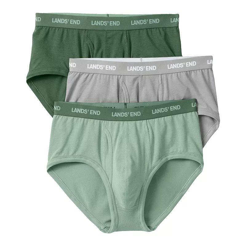 Men's Lands' End 3-Pack Comfort Briefs, Size: Medium, Black Gray Product Image