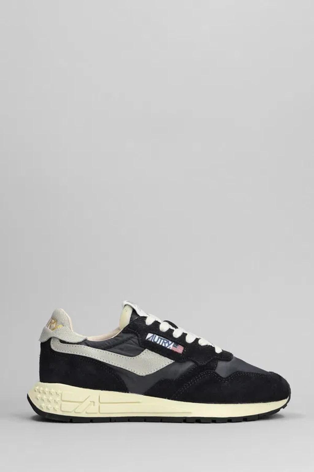 AUTRY Reelwind Low Nylon And Suede Sneakers In Wht Black Product Image