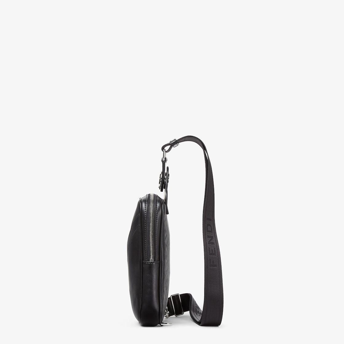 Fendi Shadow Diagonal Belt BagBlack leather belt bag Product Image