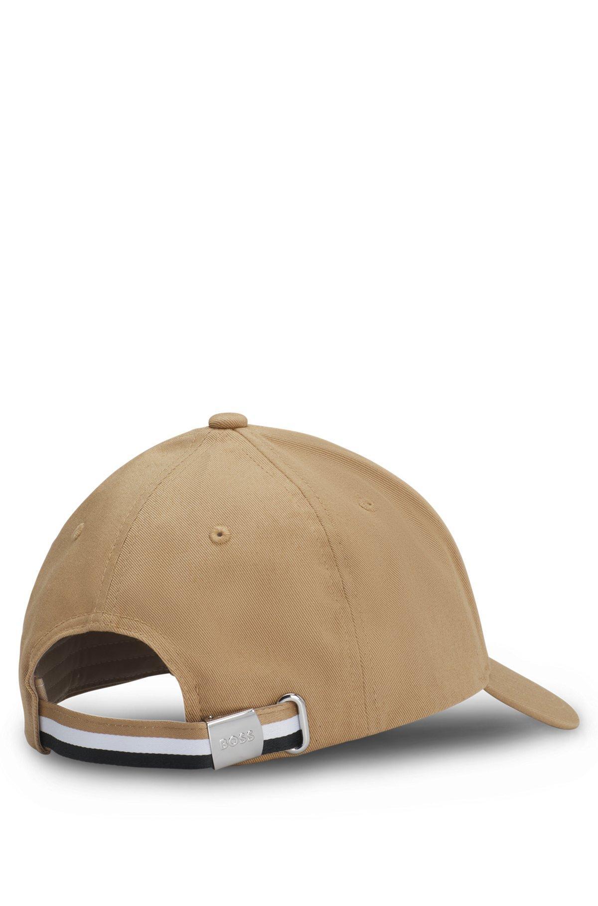 BOSS - Cotton-twill cap with logo trim - Beige Product Image