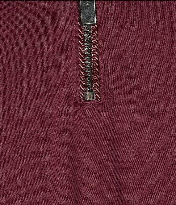 Murano Liquid Luxury Slim Fit Solid Interlock Short Sleeve Quarter-Zip Polo Shirt Product Image