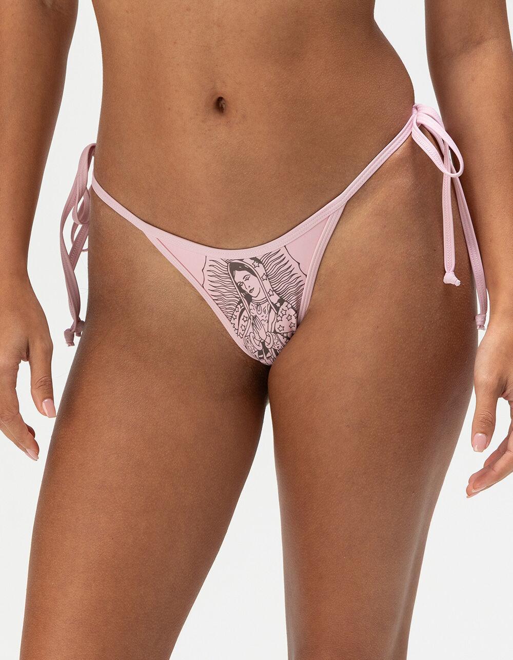 ED HARDY Mary Tie Side Bikini Bottoms - PINK Product Image