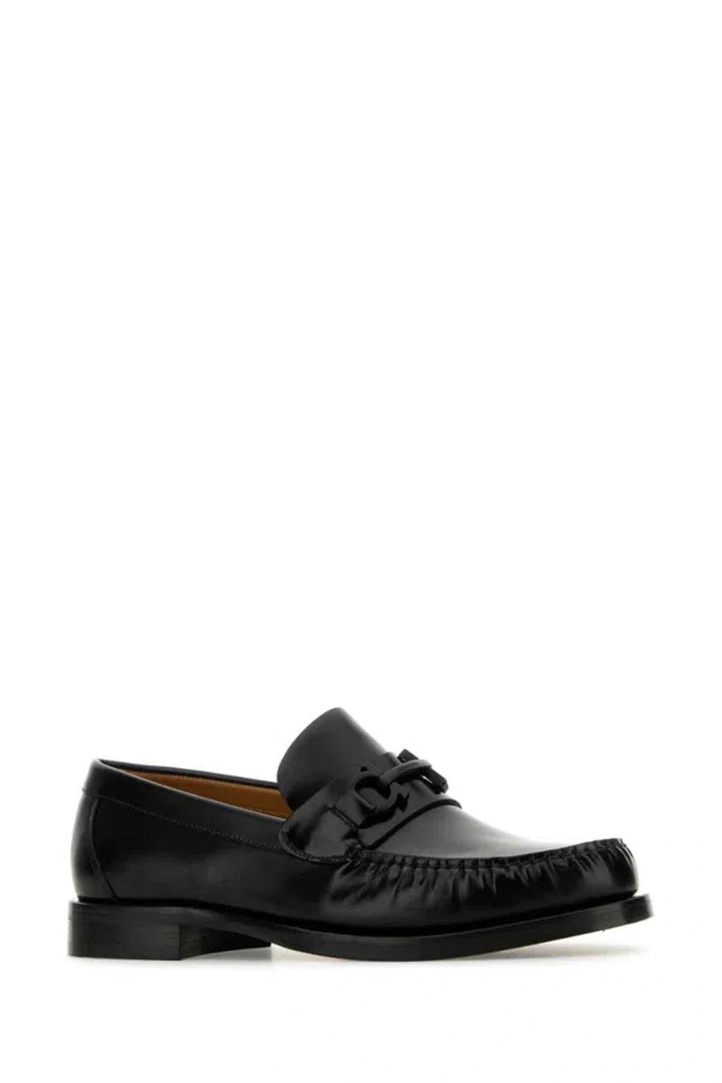 FERRAGAMO Gancini Mocassins In Black Product Image