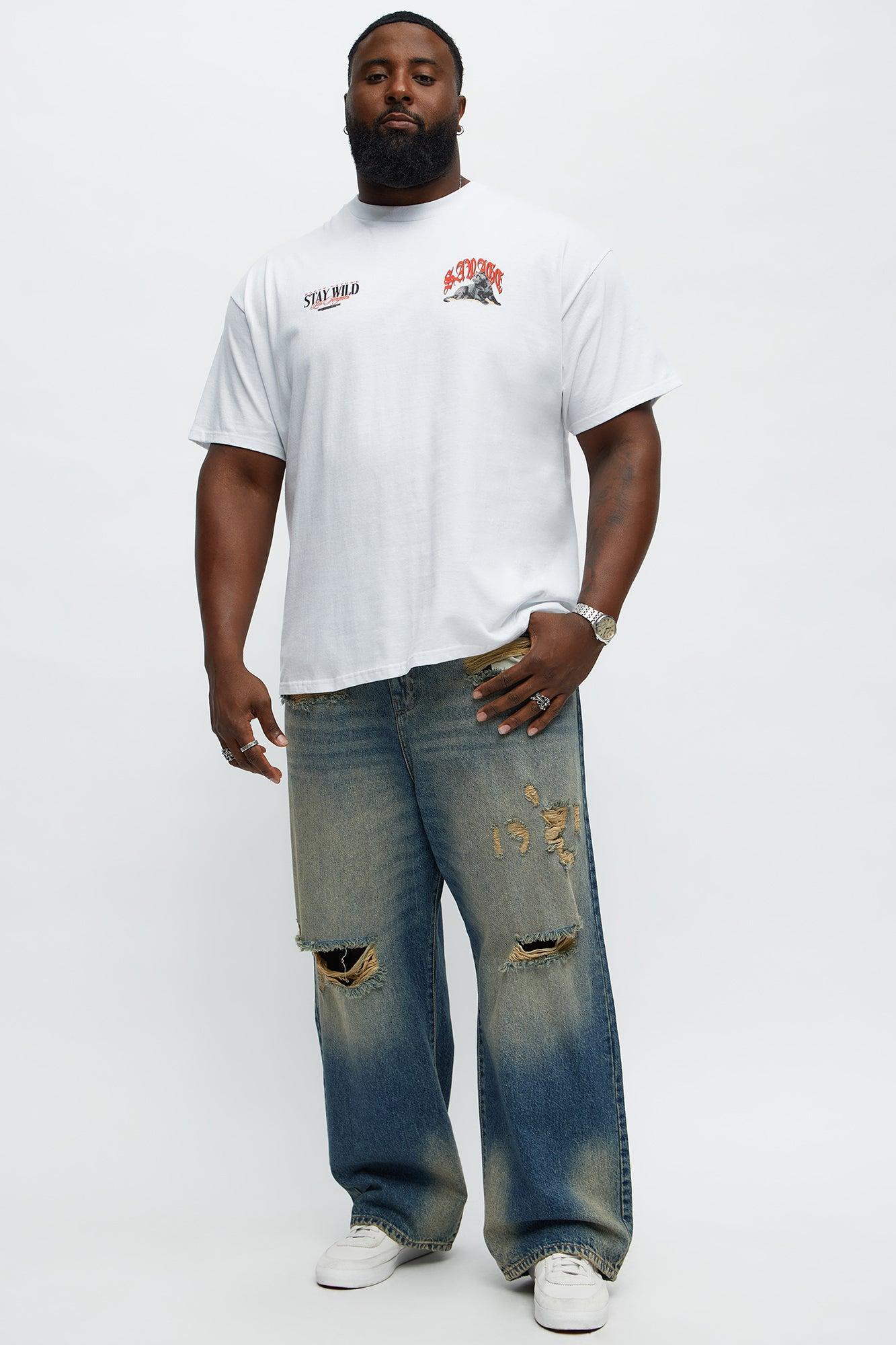 Savage Stay Wild Short Sleeve Tee - White Product Image