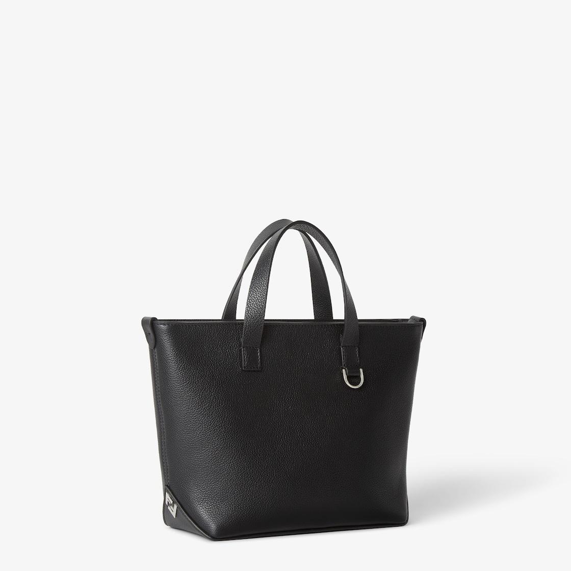 Small FF Squared shopping bagBlack leather bag Product Image