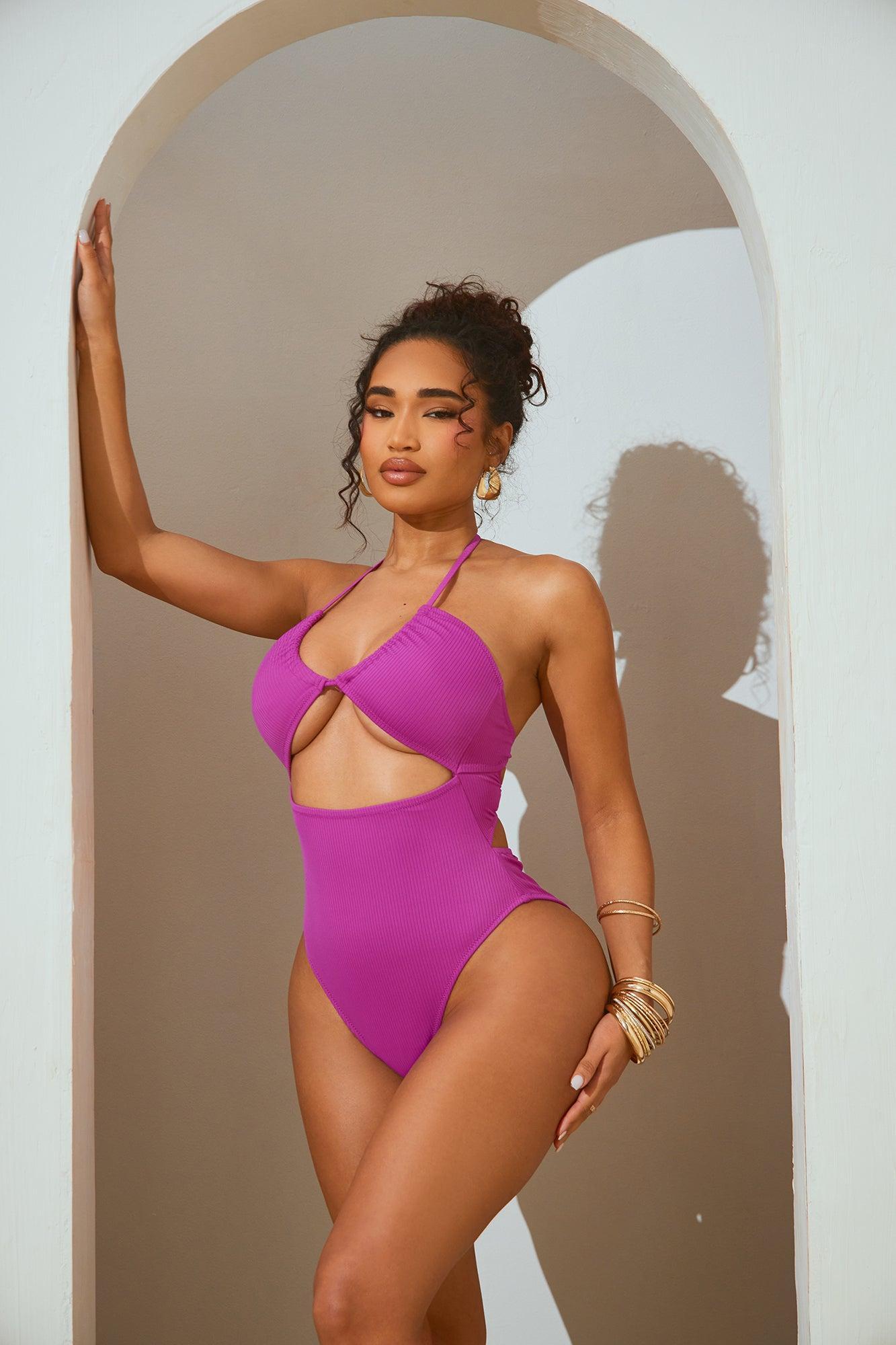 Feel The Heat 1 Piece Monokini - Fuchsia Product Image
