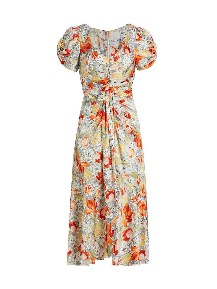 Womens Linework Floral Walker Dress Product Image