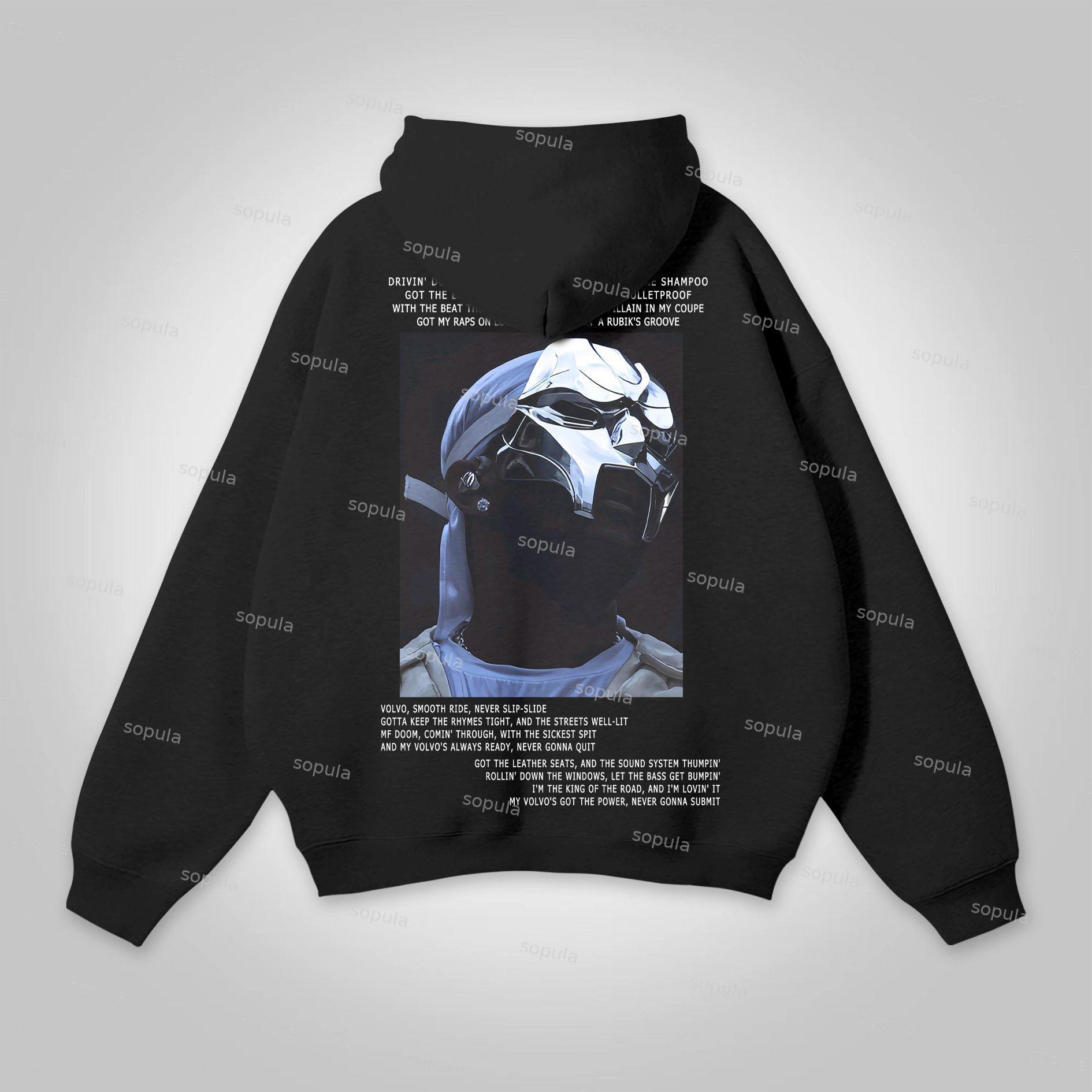 Sopula Vintage The Illest Villain Mf Doom Graphic Print Pocketless Hoodie Product Image