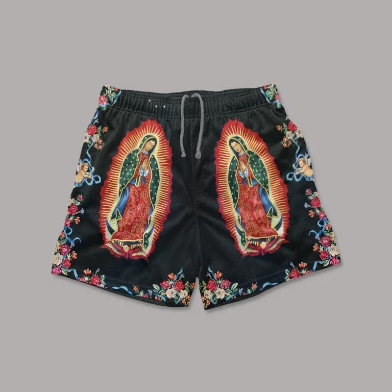 Vintage Virgin Mary Art Graphics Mesh Shorts Product Image
