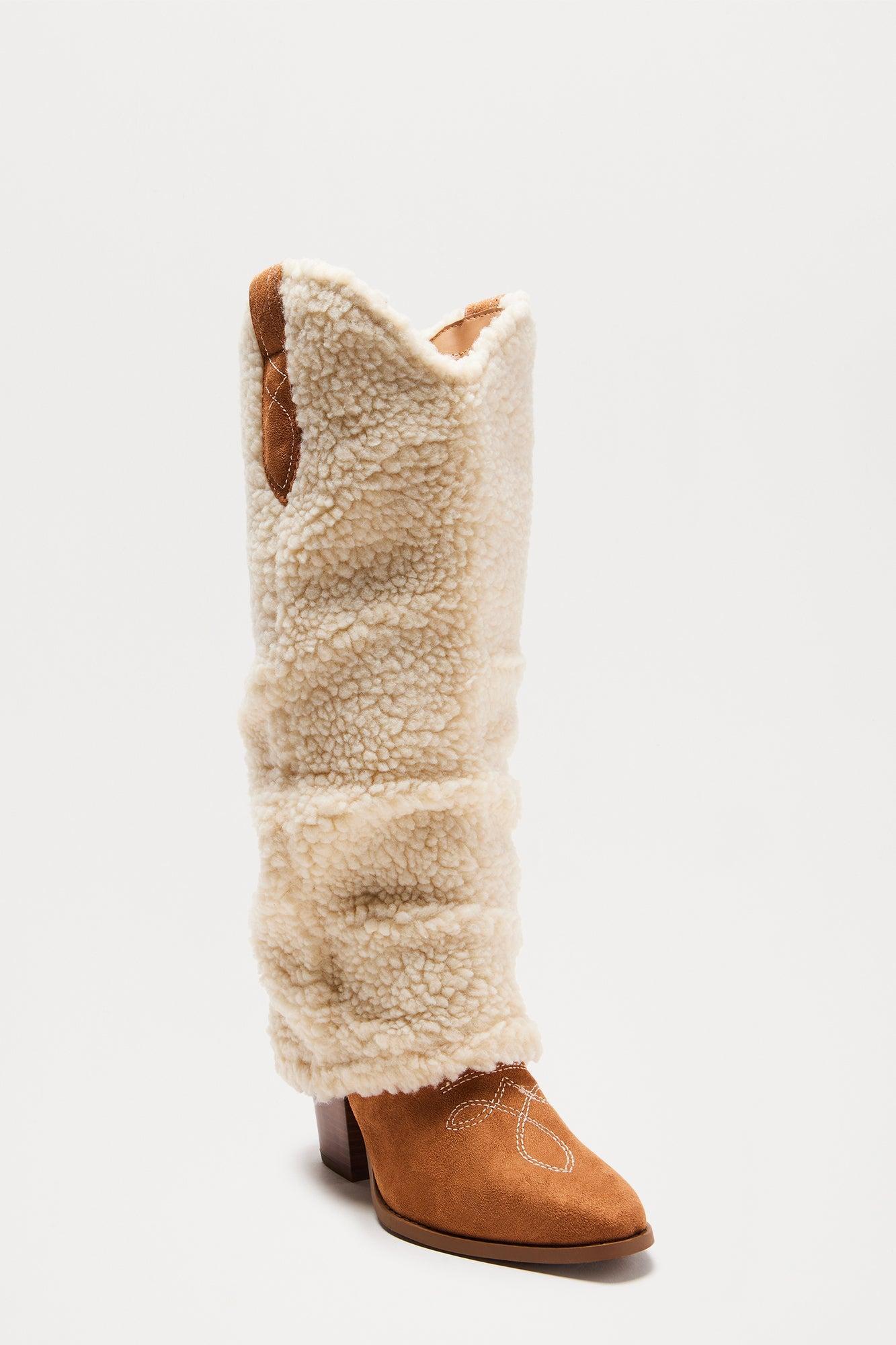 Baxter Sherpa Boots - Beige/Brown Product Image