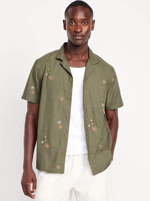 Short-Sleeve Floral Camp Shirt Product Image