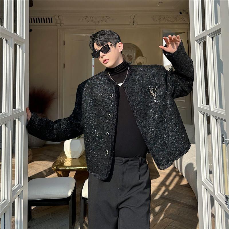 Long-Sleeve Plain Coat Product Image