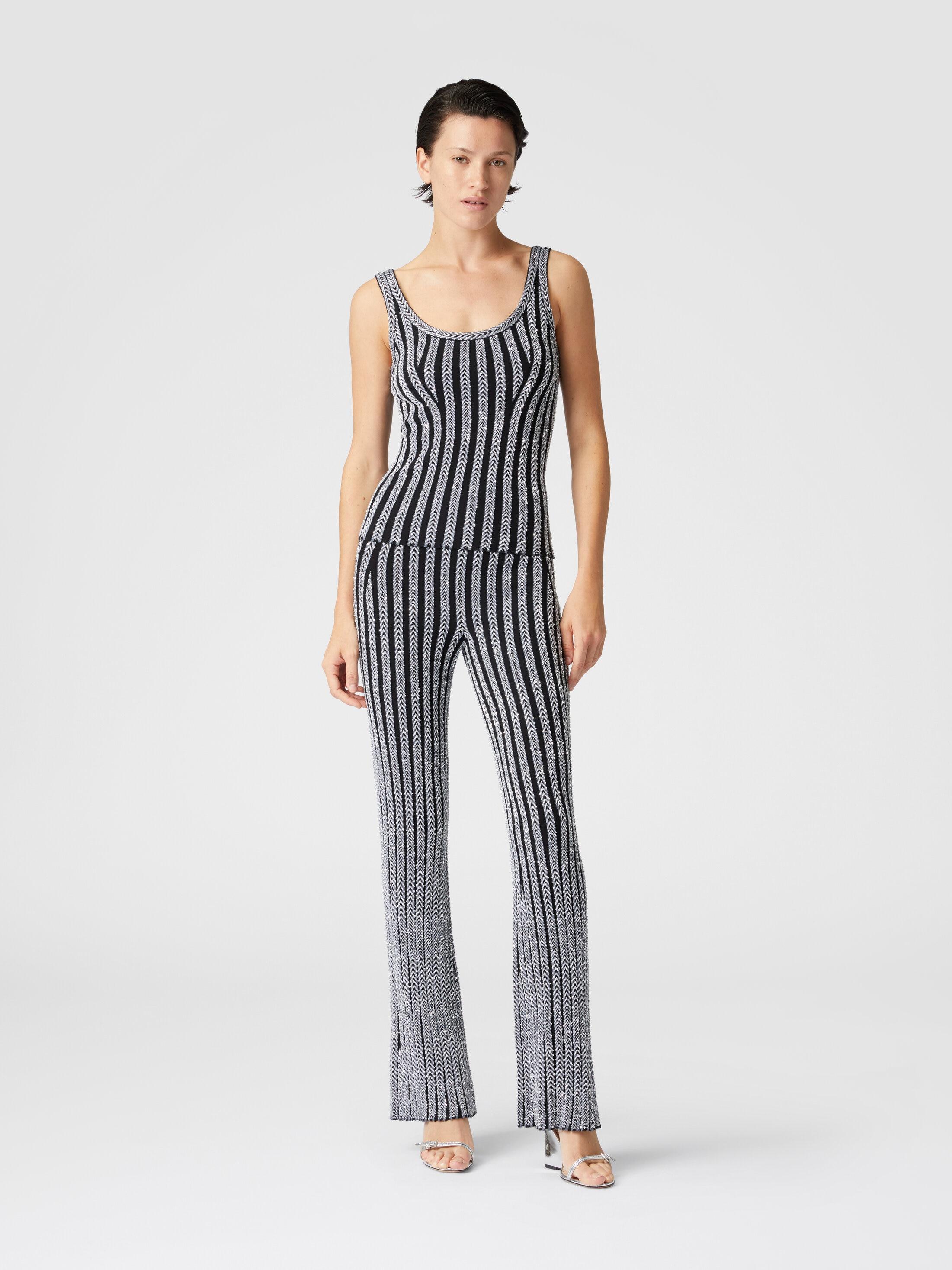 Zig zag ribbed tank top with sequins Product Image