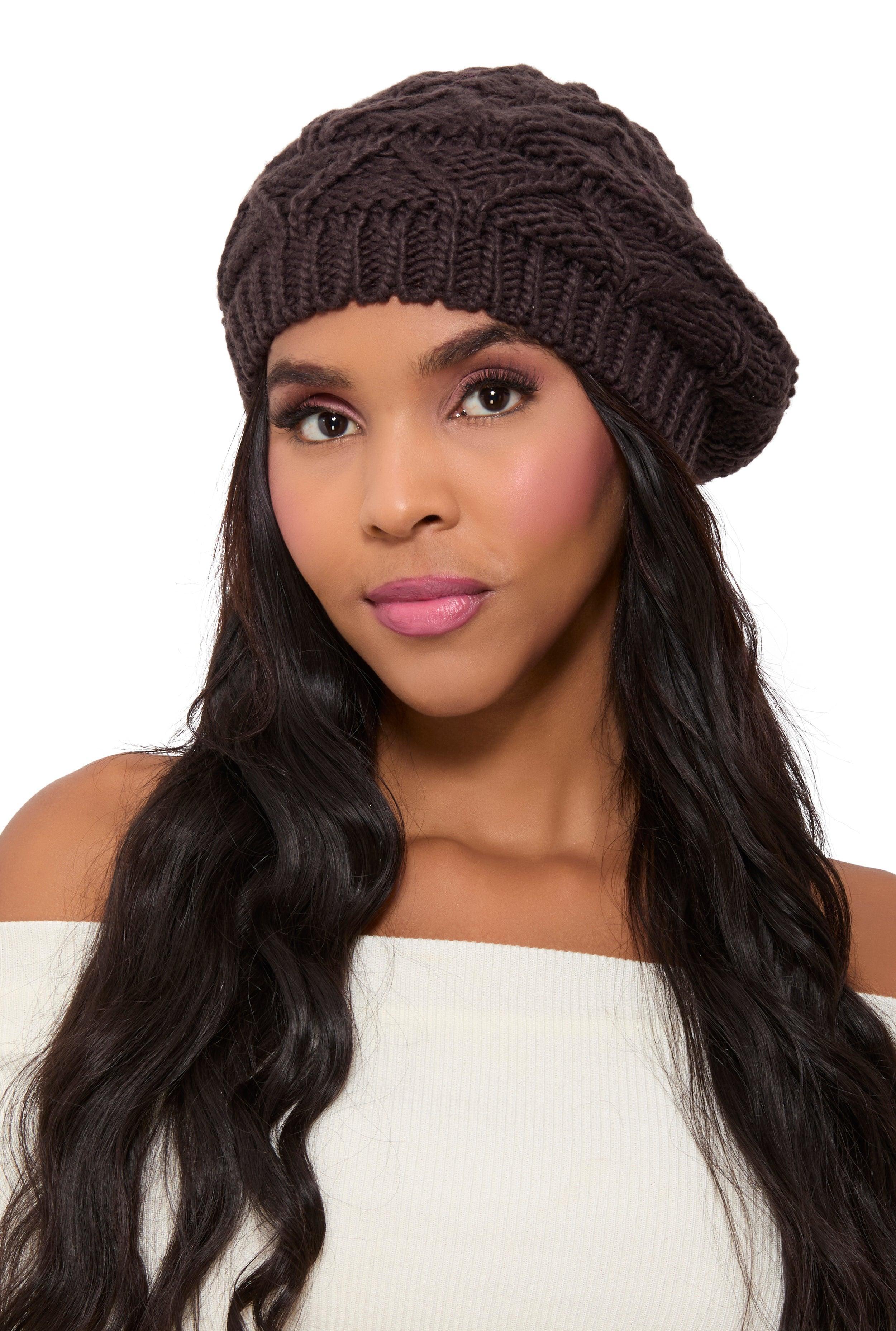 Aran Knit Beret Female Product Image