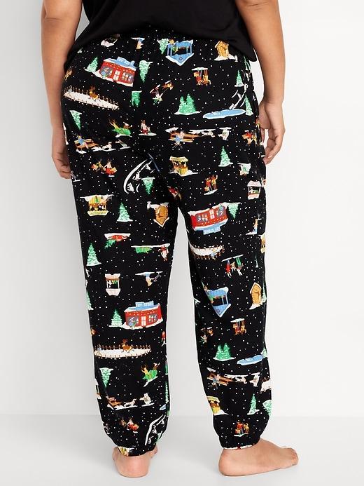 High-Waisted Flannel Pajama Joggers for Women Product Image
