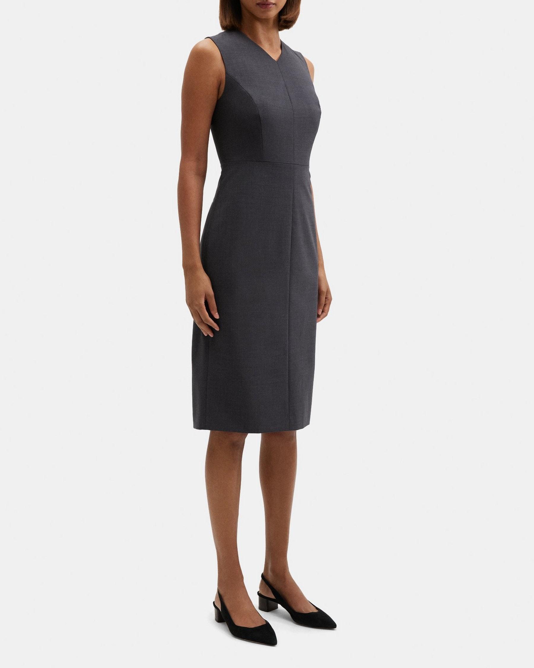 Midi Sheath Dress in Stretch Wool Product Image