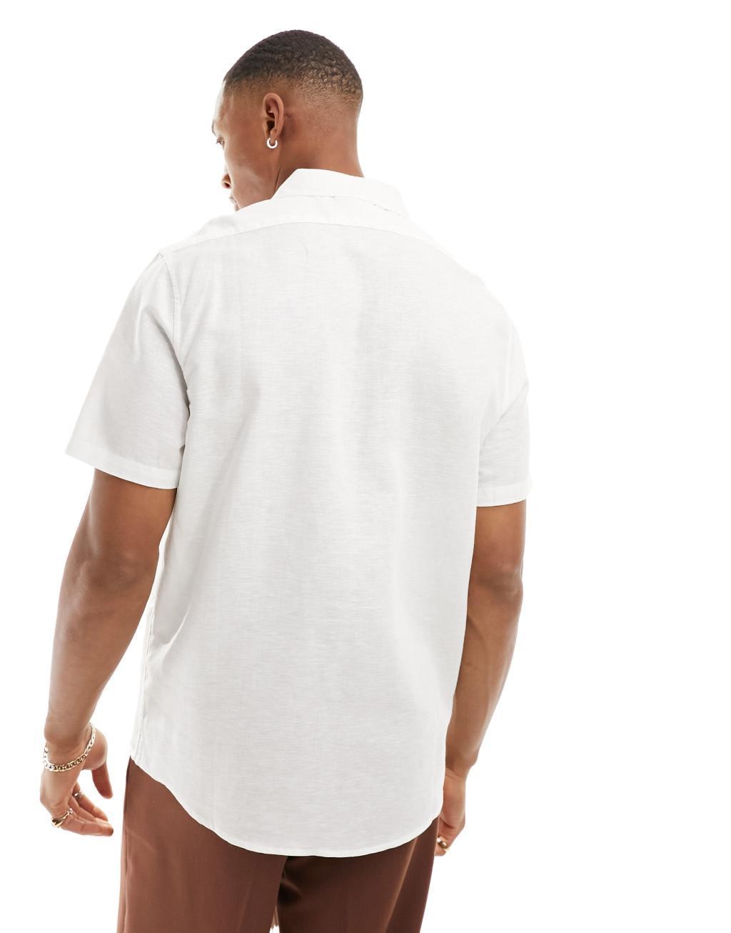 ASOS DESIGN smart linen short sleeve shirt Product Image
