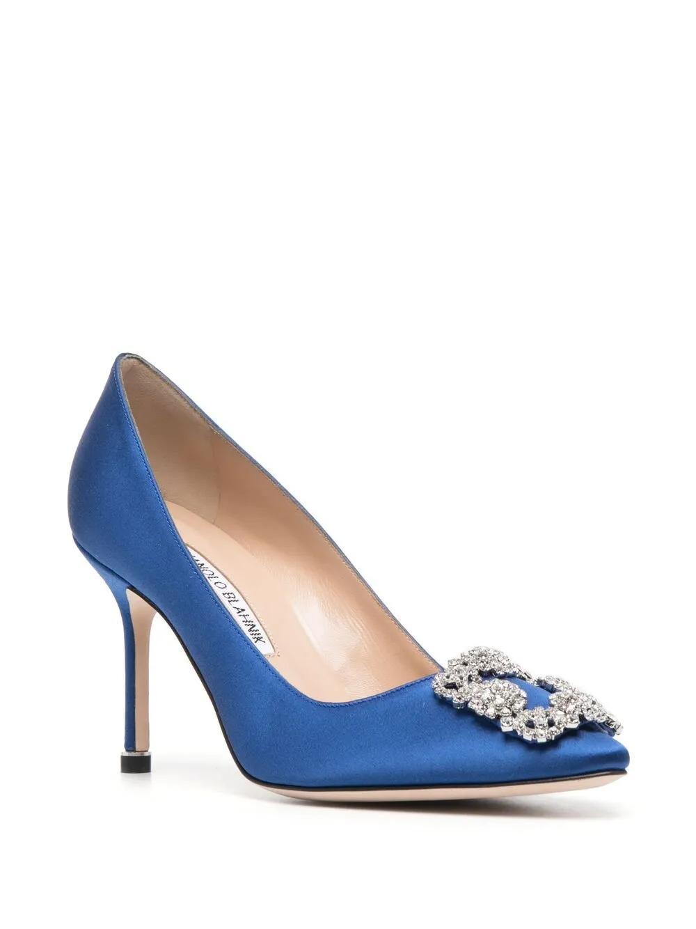 90mm Hangisi embellished satin pumps Product Image