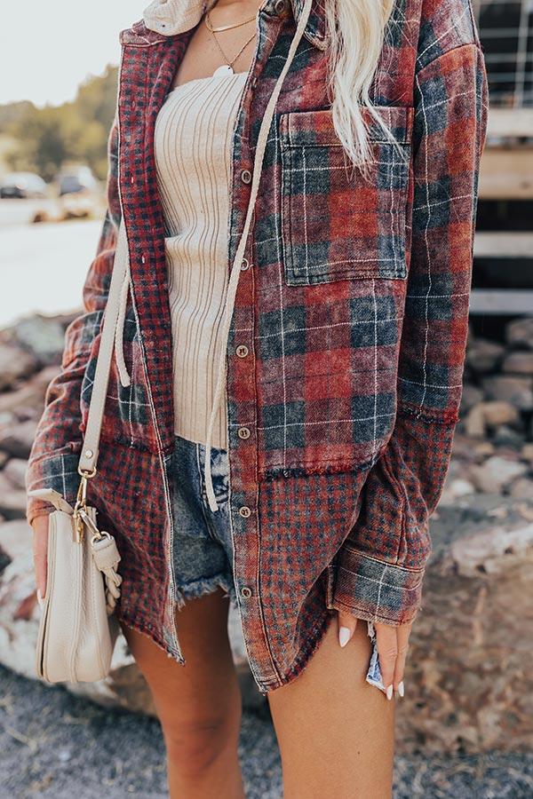 Falling Leaves And Lattes Plaid Lightweight Jacket Product Image