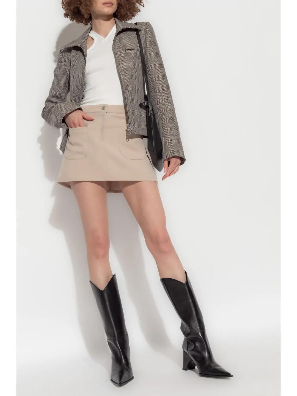 COURRÈGES Prince Of Wales-check Jacket In Beige Product Image