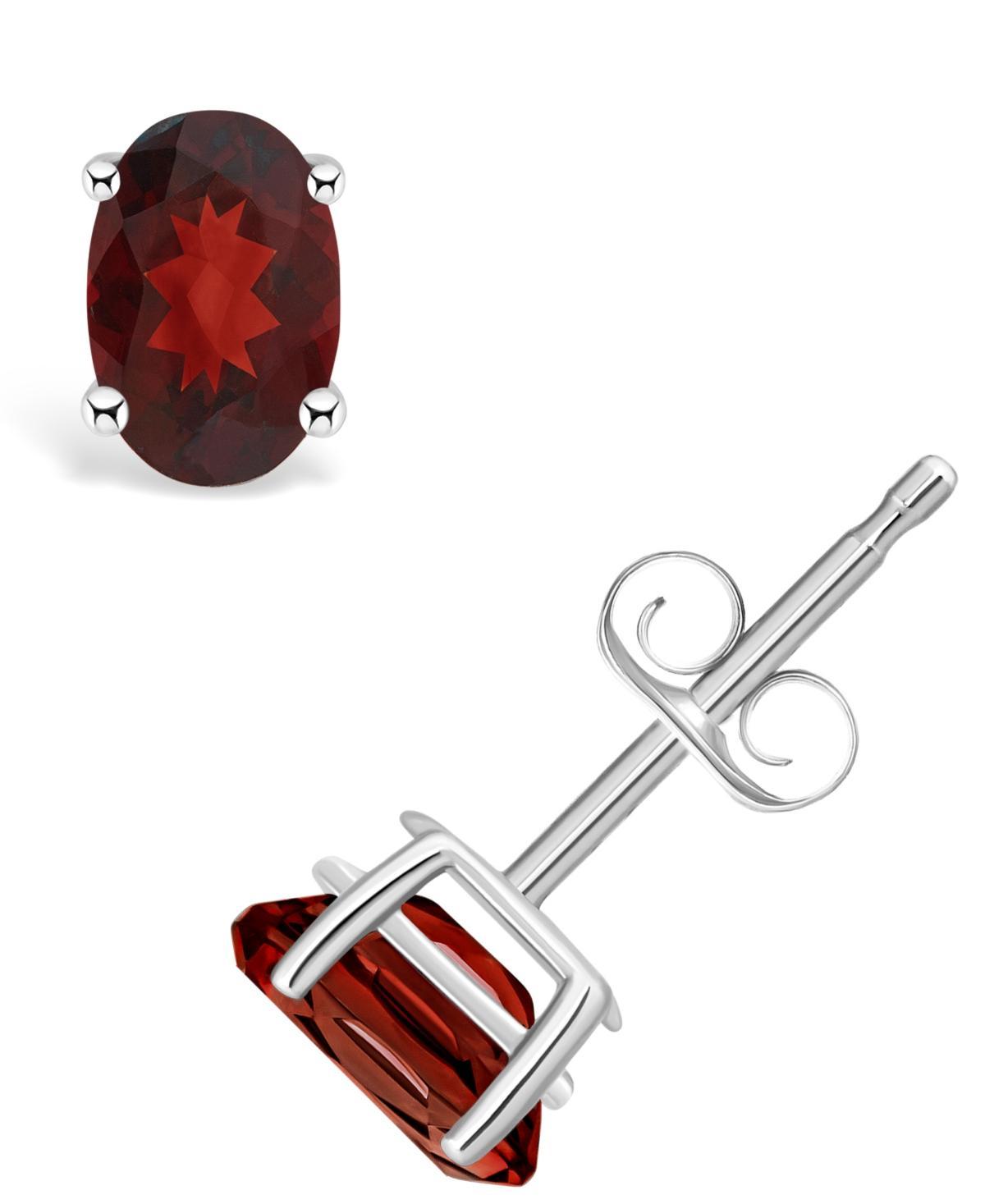 Celebration Gems 14k Gold Oval Gemstone Stud Earrings, Womens, Red Product Image