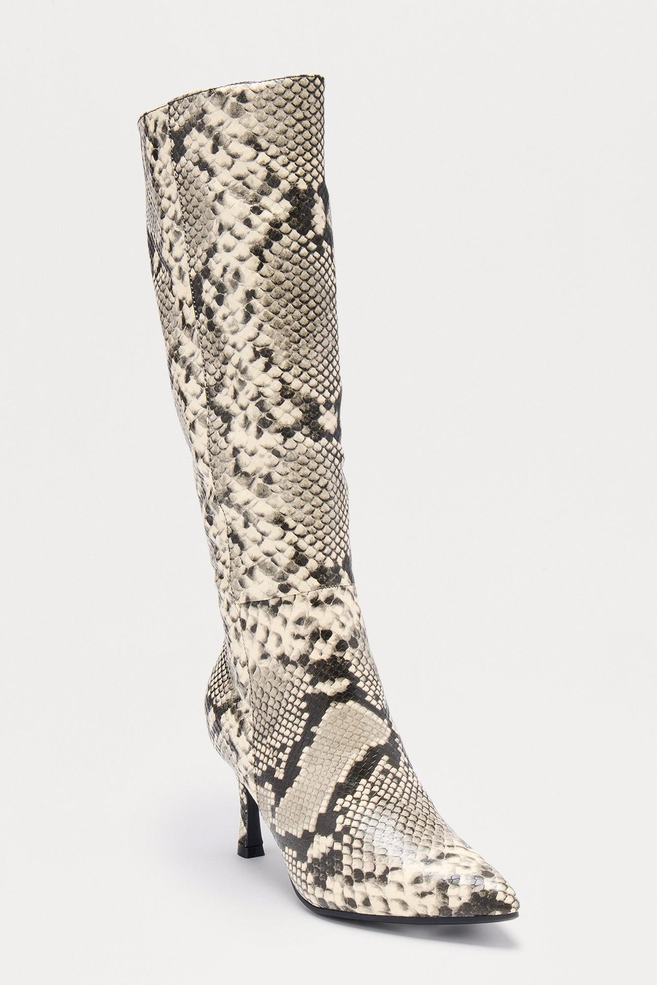 Edge Knee High Boots - Beige Product Image