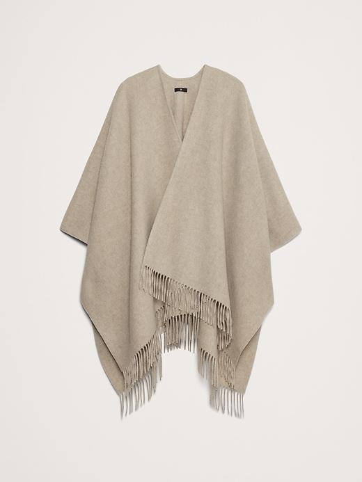 Stripe Wool Poncho Product Image