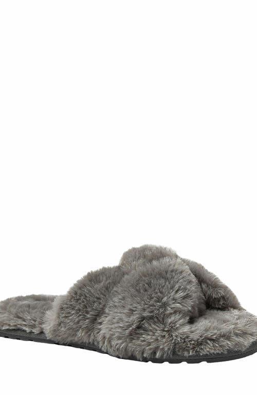 Lands' End Women's Fluffy Slide House Slippers in Dark Gray at Nordstrom, Size 8 Product Image