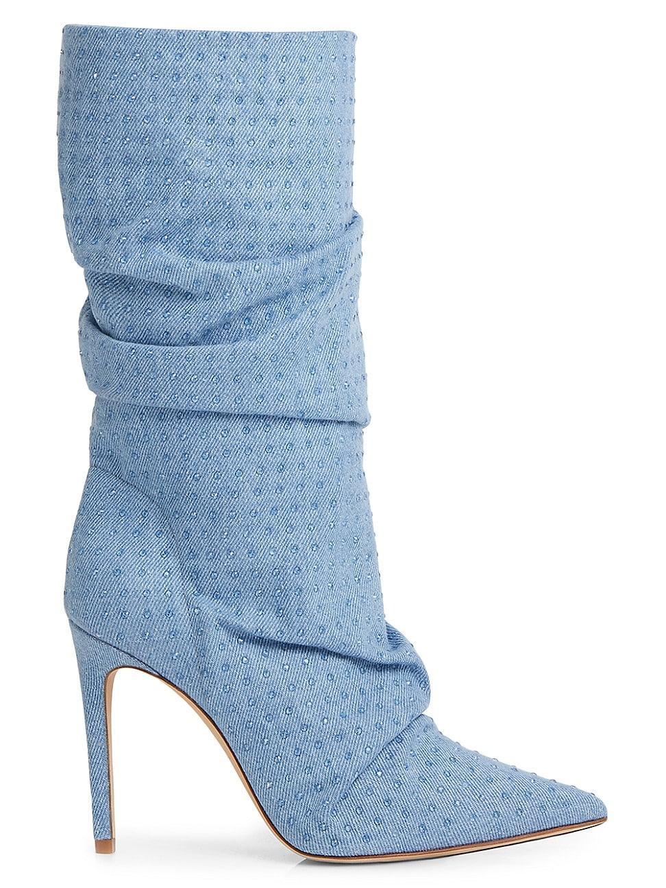 Poppy Studded Recycled Denim Booties Product Image